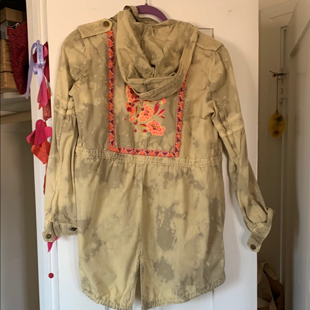 Free People Embroidered Jacket with Purple and Orange Accents